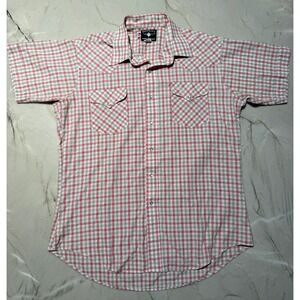 Flying R Ranchwear Mens Red Green Plaid Western Pearl Shirt Short Sleeve 17 #61